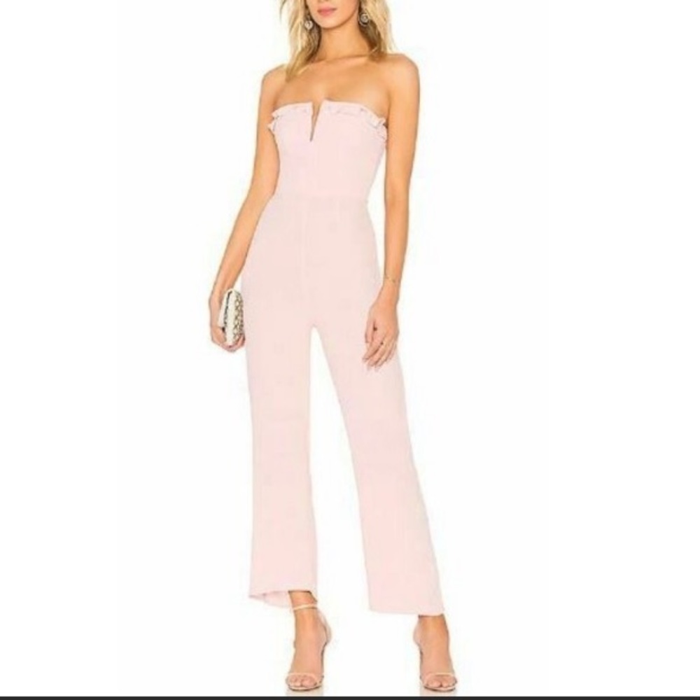 Elegant Pink Strapless Jumpsuit